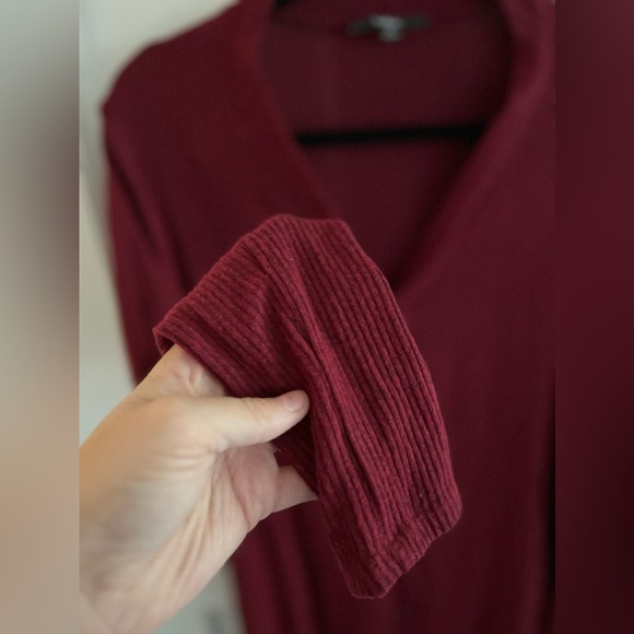 LULUS RED Ribbed Lightweight Cardigan Dress, Size M - Picture 4 of 10